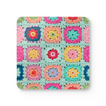 Load image into Gallery viewer, Cork backed Coaster Set - Crochet squares
