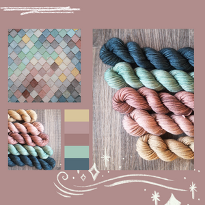 Hand-dyed collection of 5x20g mini skeins (Merino/Nylon) - Chalk Tiles