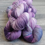 Load image into Gallery viewer, Purple Lilacs, hand-dyed yarn, 75% SW Merino &amp; 25% Nylon, 100g/425m
