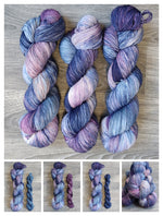 Load image into Gallery viewer, Purple Rain, hand-dyed yarn, 75% SW Merino &amp; 25% Nylon, 100g/425m
