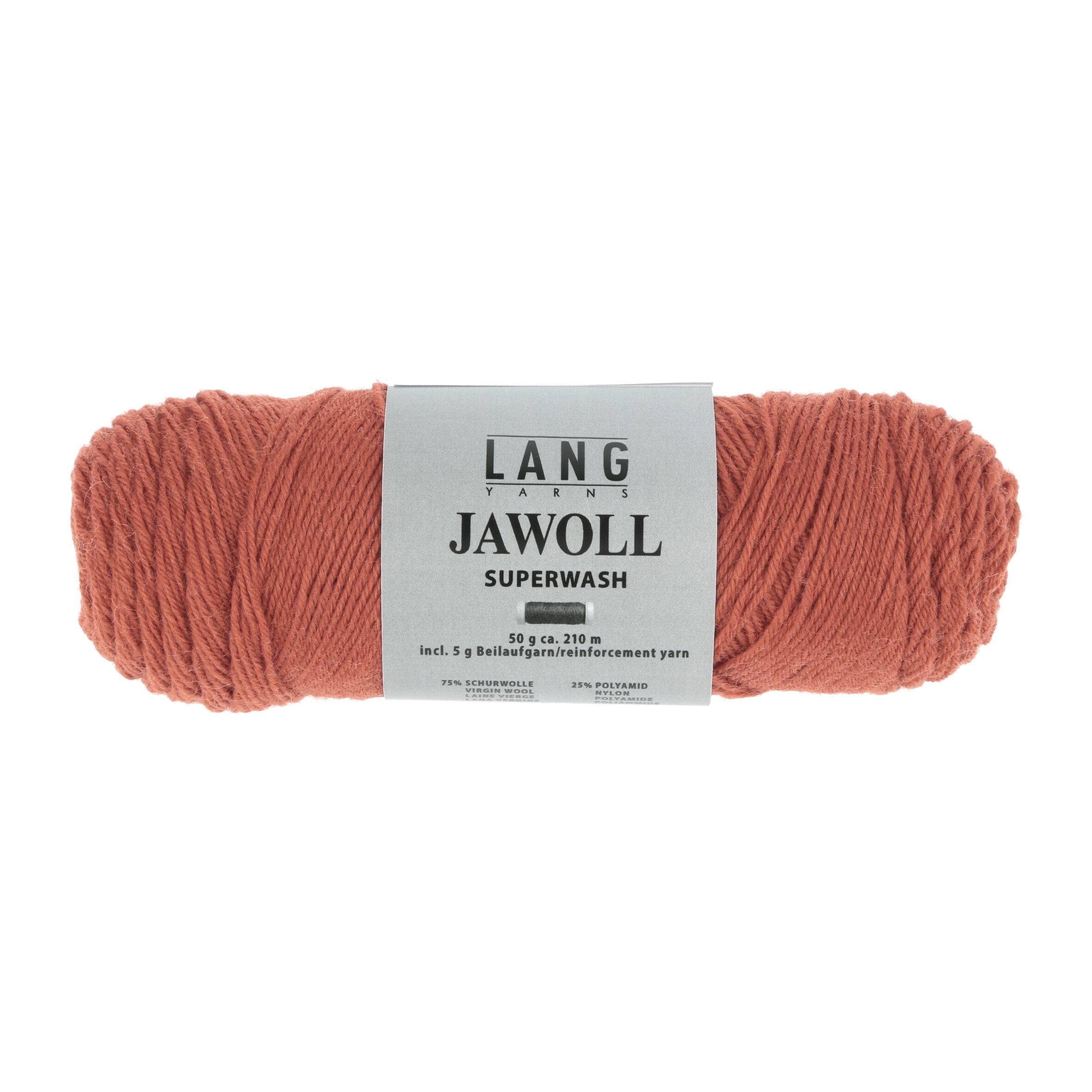 Lang Yarns Jawoll Superwash sock yarn, 50g/210m with 5g reinforcing thread