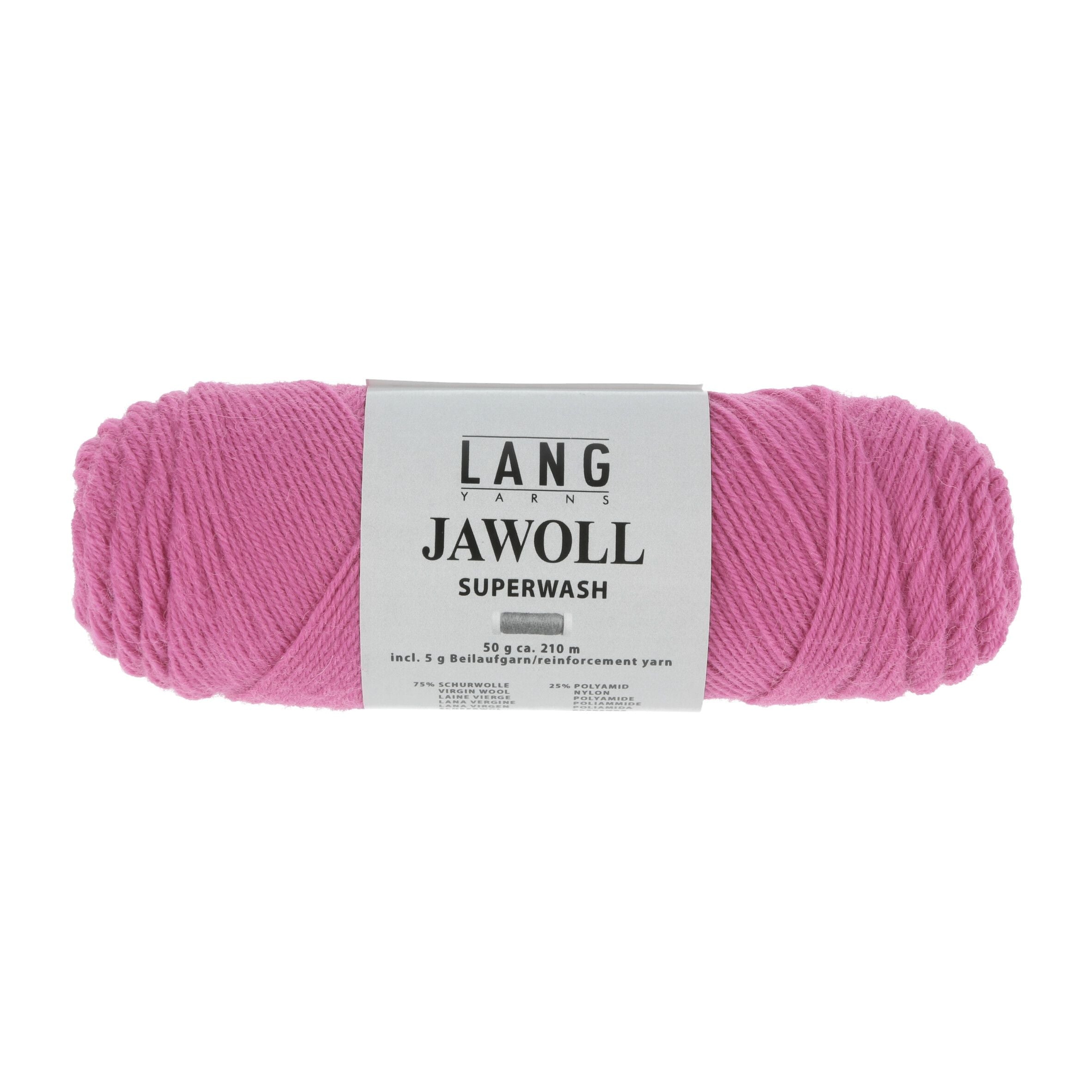 Lang Yarns Jawoll Superwash sock yarn, 50g/210m with 5g reinforcing thread